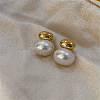 Alloy Imitation Pearl Stud Earrings FS-WGD078E-01-1