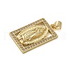 Brass Micro Pave Cubic Zirconia Pendants KK-M319-15G-2