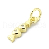 Heart Theme Brass Micro Pave Cubic Zirconia Charms KK-H475-56G-10-2