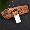 Natural Yellow Quartz & Selenite Rectangle Pendant Necklaces PW-WGF8248-05-1