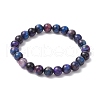 Natural Rainbow Tiger Eye Round Beads Stretch Bracelets for Women Men BJEW-JB11608-2