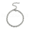 304 Stainless Steel Rolo Chain Bracelets for Men Women BJEW-G725-03P-1