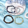 12 Constellation Natural Mixed Gemstone Chip Beaded Stretch Bracelets Sets for Women Men BJEW-JB10264-04-5