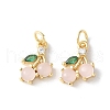 Brass Micro Pave Cubic Zirconia Pendants KK-A252-35G-1