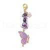 Butterfly Alloy Enamel Pendants Decoraiton HJEW-JM01637-03-3