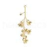 Three-Dimensional Flower Brass Pendants KK-V006-02G-01-2