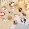 CHGCRAFT 18Pcs 18 Styles Cow/Cattle Food Grade Silicone Focal Beads SIL-CA0002-86-4