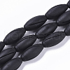 Natural Black Stone Beads Strands G-S364-022B-1