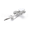 Heart Flower Alloy Crystal Rhinestone Brooches JEWB-C037-07P-2