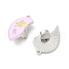Alloy Pearl Pink and Sky Blue Enamel Split Pendants PALLOY-V006-03A-P-2