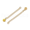 Ion Plating(IP) 316 Surgical Stainless Steel Curb Chain Extender with Natural  Dyed Jade Round Charm STAS-A097-01G-12-2