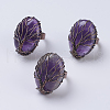 Natural & Synthetic Mixed Stone Adjustable Finger Ring RJEW-E436-03-2
