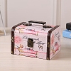 Retro Printed Imitation Leather Jewelry Storage Boxs with Handle PW-WG64239-02-1