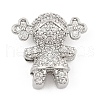 Brass Micro Pave Cubic Zirconia Slide Charms ZIRC-I068-27P-1