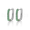Rectangle S925 Sterling Silver Hoop Earrings AK6460-8-1