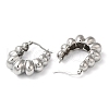 Non-Tarnish 304 Stainless Steel Croissant Hoop Earrings EJEW-K244-35P-2