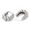 304 Stainless Steel Croissant Hoop Earrings EJEW-K244-35P-2