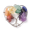 Chakra Natural Gemstone Chip Pendants PALLOY-JF01493-02-1