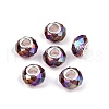Transparent Glass European Beads X-GPDL-N004-D14mm-A08-1