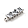 316 Surgical Stainless Steel Micro Pave Cubic Zirconia Pendants STAS-I195-02P-4