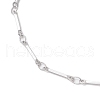 304 Stainless Steel Cuboid Bar Link Chain Anklets for Women AJEW-AN00661-3