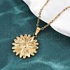 304 Stainless Steel Flower Pendant Necklaces NJEW-H059-30B-G-3
