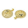 Rack Plating Brass Micro Pave Cubic Zirconia Pendants KK-Q784-08G-2