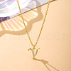 Fashionable Brass Micro Pave Clear Cubic Zirconia Initial Pendant Necklaces for Women FS-WG2FE2D-22-1