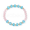 Transparent Acrylic & Faceted Glass Beaded Stretch Bracelets for Women BJEW-JB10627-1