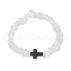 Natural Quartz Crystal Chips Stretch Bracelets for Women Men BJEW-JB11341-10-2
