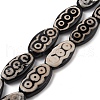 Oval with 3-Eye Pattern Tibetan Style dZi Beads Strands G-NH0001-14A-1