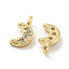 Rack Plating Brass Micro Pave Cubic Zirconia Charms KK-C038-02G-2