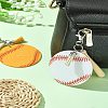 Baseball Acrylic & Wood Pendant Decorations HJEW-YW00012-01-6