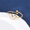 Heart 304 Stainless Steel Enamel Cuff Rings RJEW-D306-32G-01-1