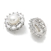 Rack Plating Brass Micro Pave Clear Cubic Zirconia Buttons KK-K293-03P-2