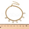 304 Stainless Steel Rhinestone Teardrop Charm Bracelets BJEW-V011-01G-04-2