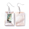 White Shell & Abalone Shell/Paua Shell Dangle Earrings EJEW-K081-03A-2