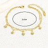 Brass Beach Daisy Flower Tassel Double Layer Anklets for Women's Vacation Date Gift AN0385-2-4