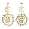 Vintage Natural Peridot Ear Studs EJEW-JE05807-01-1