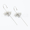 Brass Micro Pave Cubic Zirconia Ear Wrap Crawler Hook Earrings EJEW-J101-18P-2