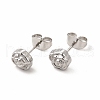 304 Stainless Steel Flower Stud Earrings for Women EJEW-C004-10P-1