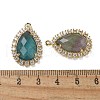 Natural & Synthetic Mixed Gemstone Faceted Teardrop Pendants G-I375-01G-4