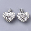 Polymer Clay Rhinestone Pendants RB-S055-11B-2