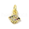 Brass Micro Pave Cubic Zirconia Charms KK-M283-19D-02-1