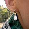 FIBLOOM 1 Pair Plastic Pearl Dangle Hoop Earrings EJEW-FI0002-23-4