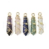 Natural Mixed Stone Pointed Pendants PALLOY-JF02803-01-1