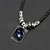 Alloy & Glass & Imitation Leather Cord Pendant Necklaces WGFA685-09-1