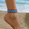 6Pcs Alloy Glass Seed Beads Anklets WGFF5FF-04-1
