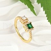 Brass Micro Pave Cubic Zirconia Cuff Rings RJEW-S400-17C-G-1
