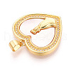 Brass Micro Pave Clear Cubic Zirconia Pendants KK-N268-25G-2